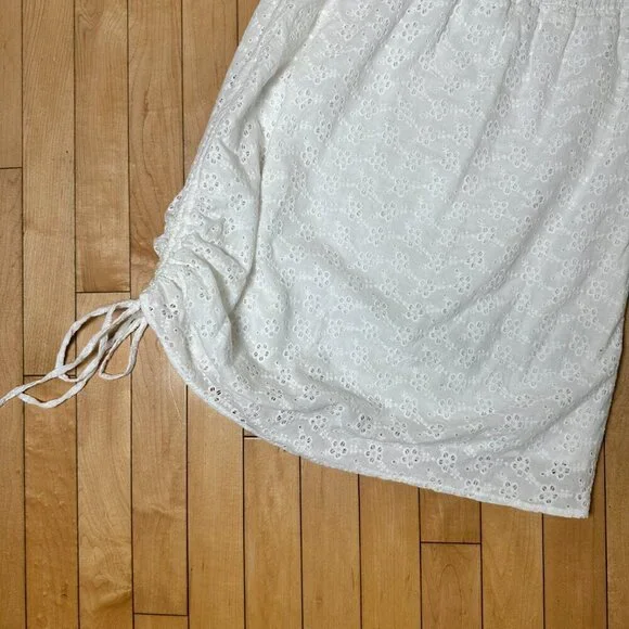 NWT AIYANA City Break Mini Dress White Eyelet Strapless Size Large - Picture 7 of 16